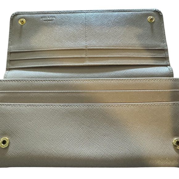 Prada Continental Wallet in Beige & Gold Hardware - Picture 2 of 12